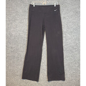 Nike Pants Womens Large Black Wide Leg Mid Rise Sweatpants Performance Stretch